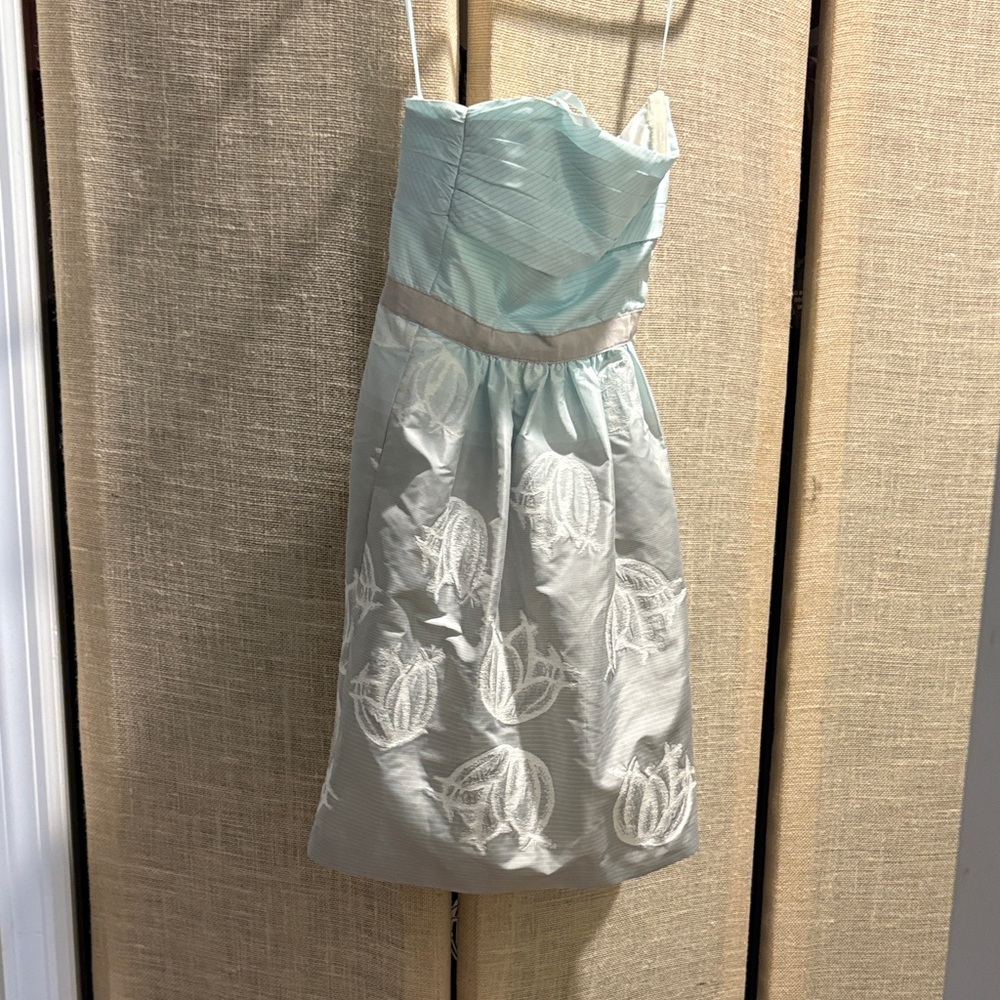 BCBGMaxAzria Light Blue Strapless Dress